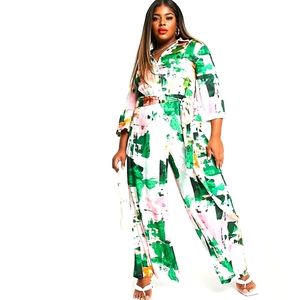 Liquorish Curve Shirt Jumpsuit